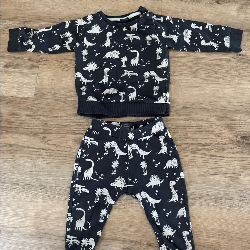 Kids Dinosaur Pajama Set - Black and White